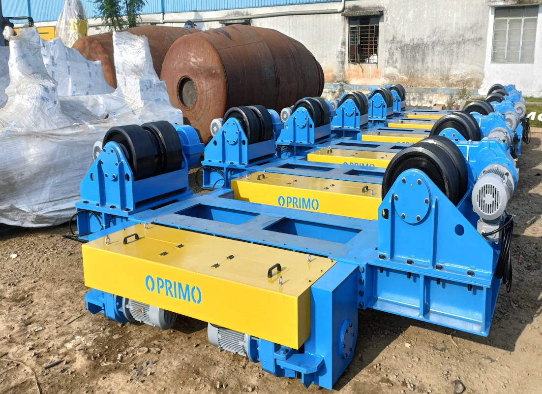 Primo Wind Tower Fabrication Equipment -4 roll fit up station and 100 ton rotators_2