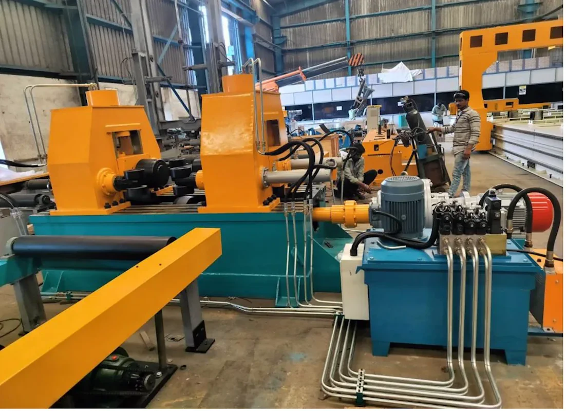 Primo Wind Tower Fabrication Equipment -4 roll fit up station and 100 ton rotators_1